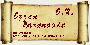 Ozren Maranović vizit kartica